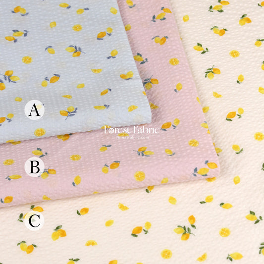 Seersucker cotton  - Little Lemon fabric 泡泡棉