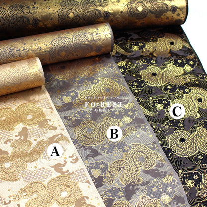 Gold Brocade - 火闘龍dragon fabric