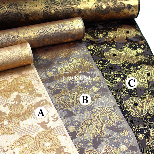 Gold Brocade - 火闘龍dragon fabric