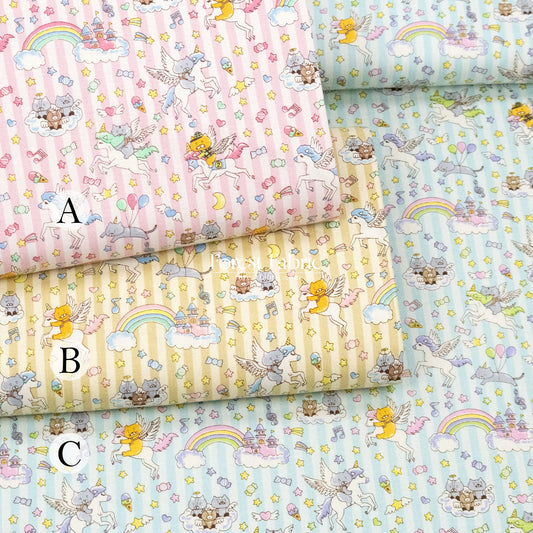 Canvas - Kittens & Unicorns fabric
