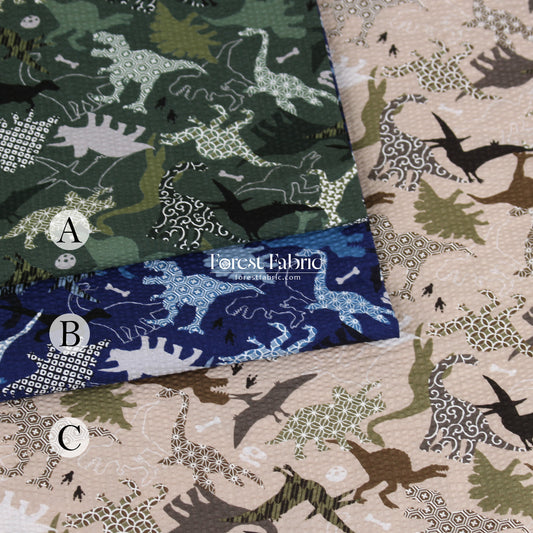 Seersucker cotton  - Dinosaur fabric 泡泡棉