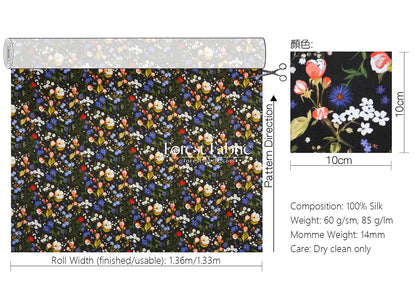 Liberty of London (Silk Satin fabric) - Heidi