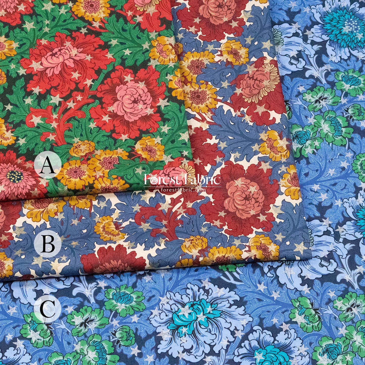 Liberty of London (Cotton Tana Lawn Fabric) - December Day Star