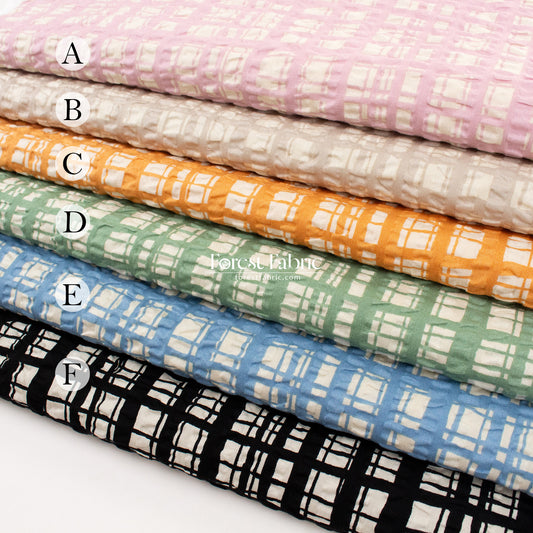 Seersucker cotton - Checkered fabric