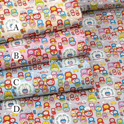 Canvas - The Nesting Doll Cats fabric