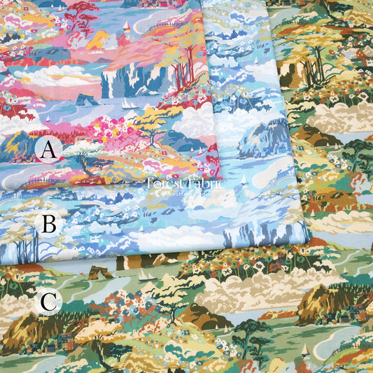 Liberty of London (Cotton Tana Lawn Fabric) - Coastal Landscape