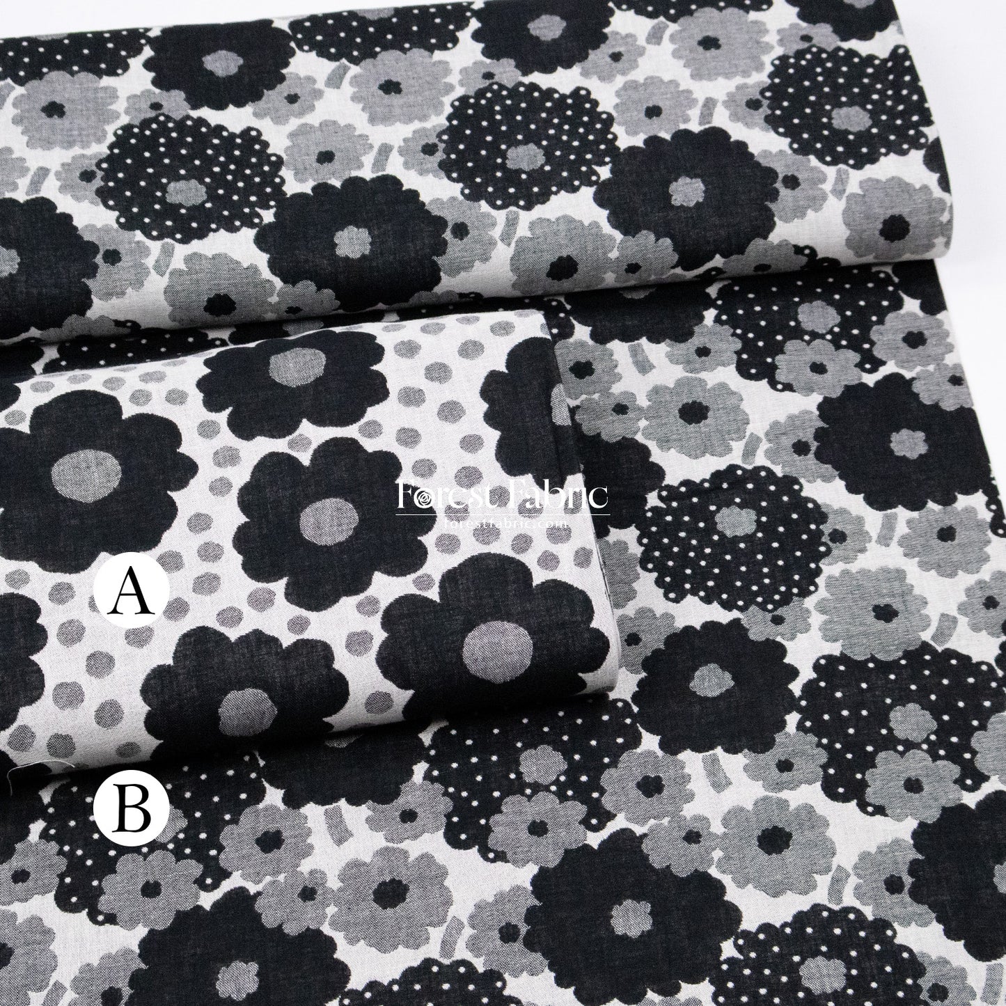 Yarn Dyed Cotton Jacquard - Polka Dot Flower