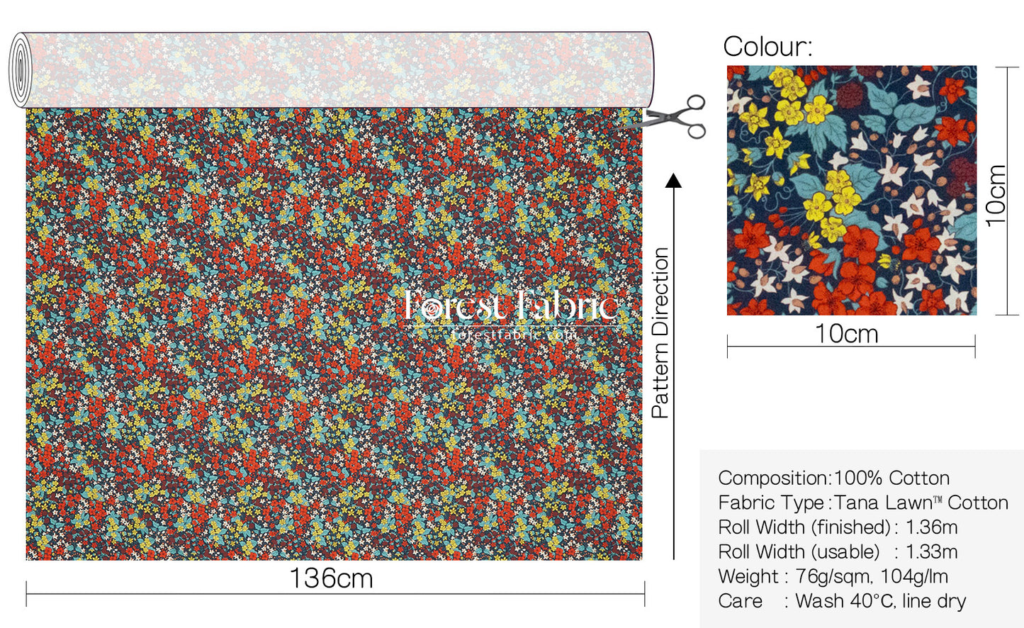 Liberty of London (Cotton Tana Lawn Fabric) - Berry Harvest