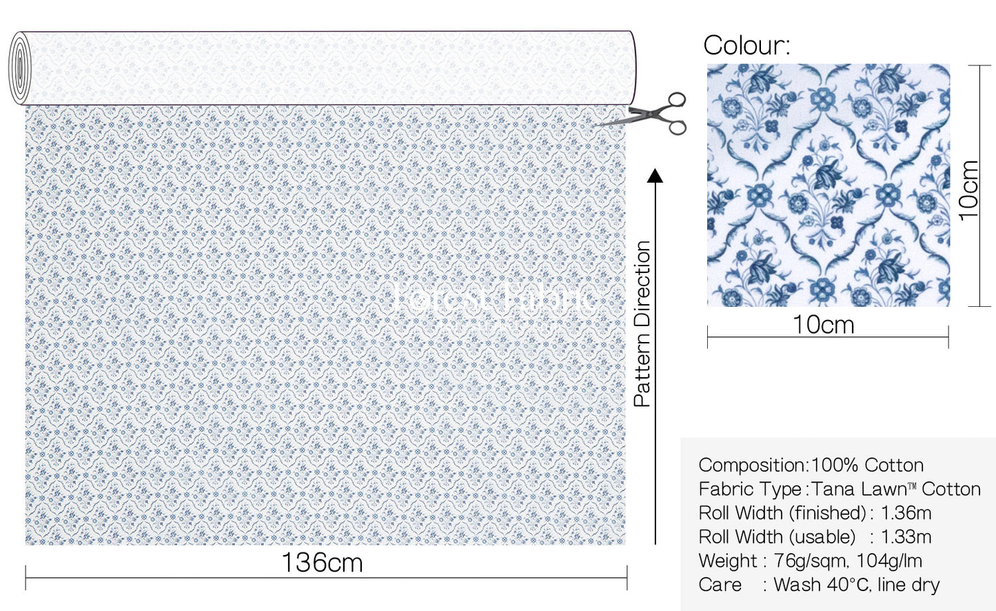 Liberty of London (Cotton Tana Lawn Fabric) - Floral Verse