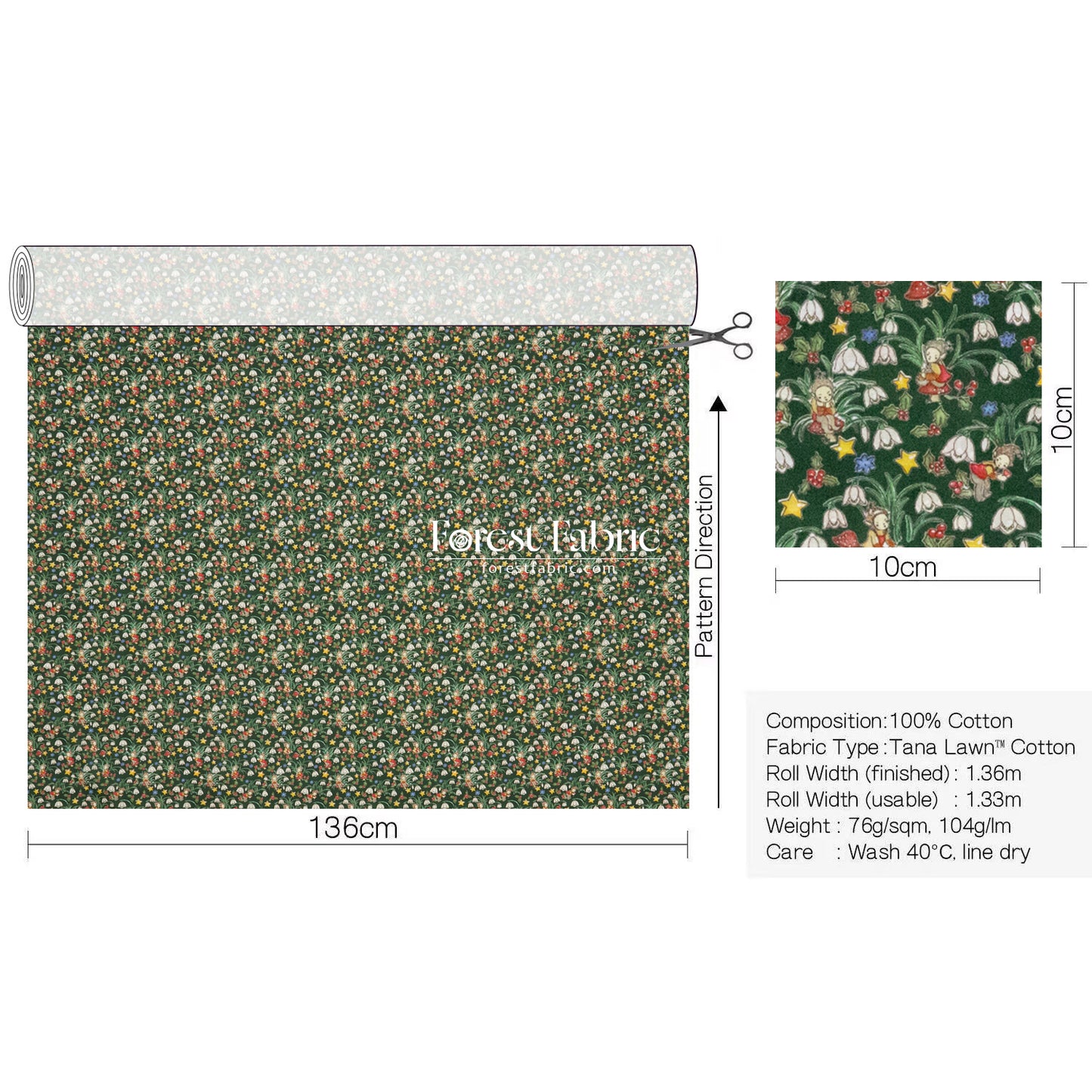 Liberty of London (Cotton Tana Lawn Fabric) - Liberty Elves