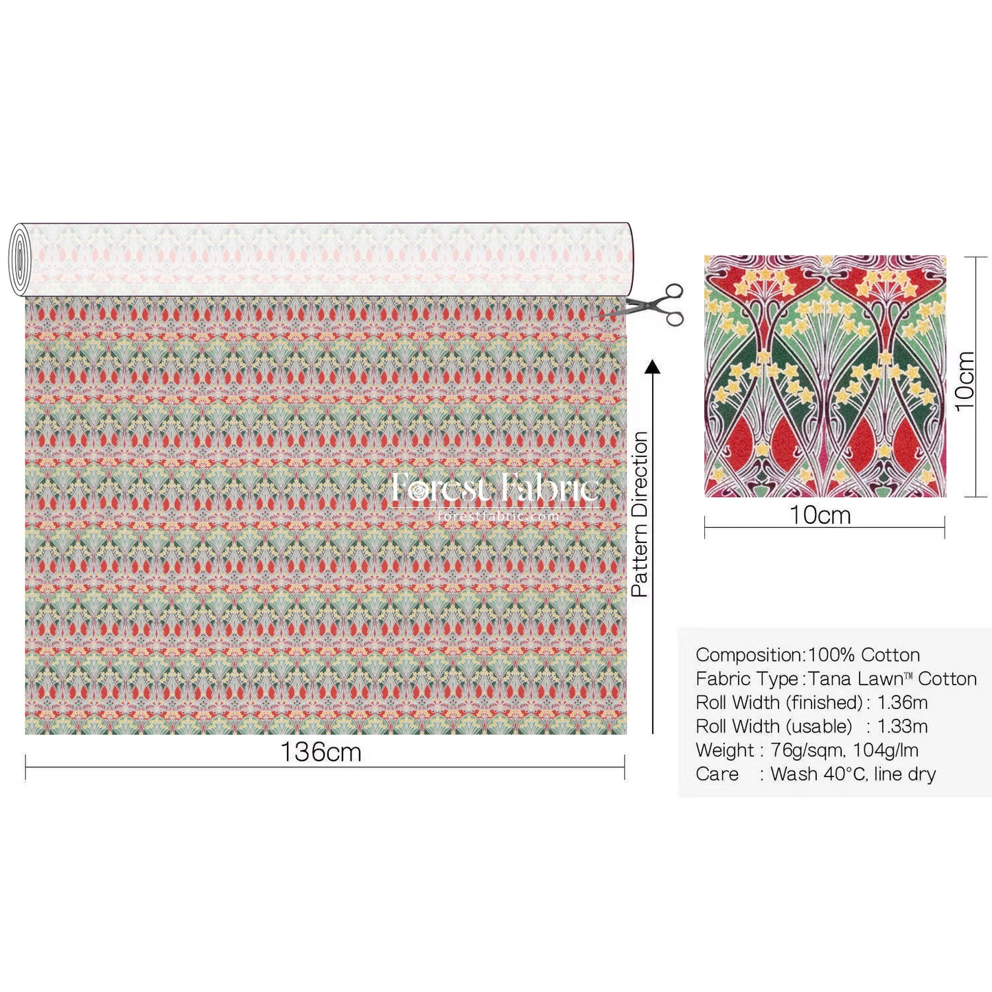 Liberty of London (Cotton Tana Lawn Fabric) - Ianthe Spakle