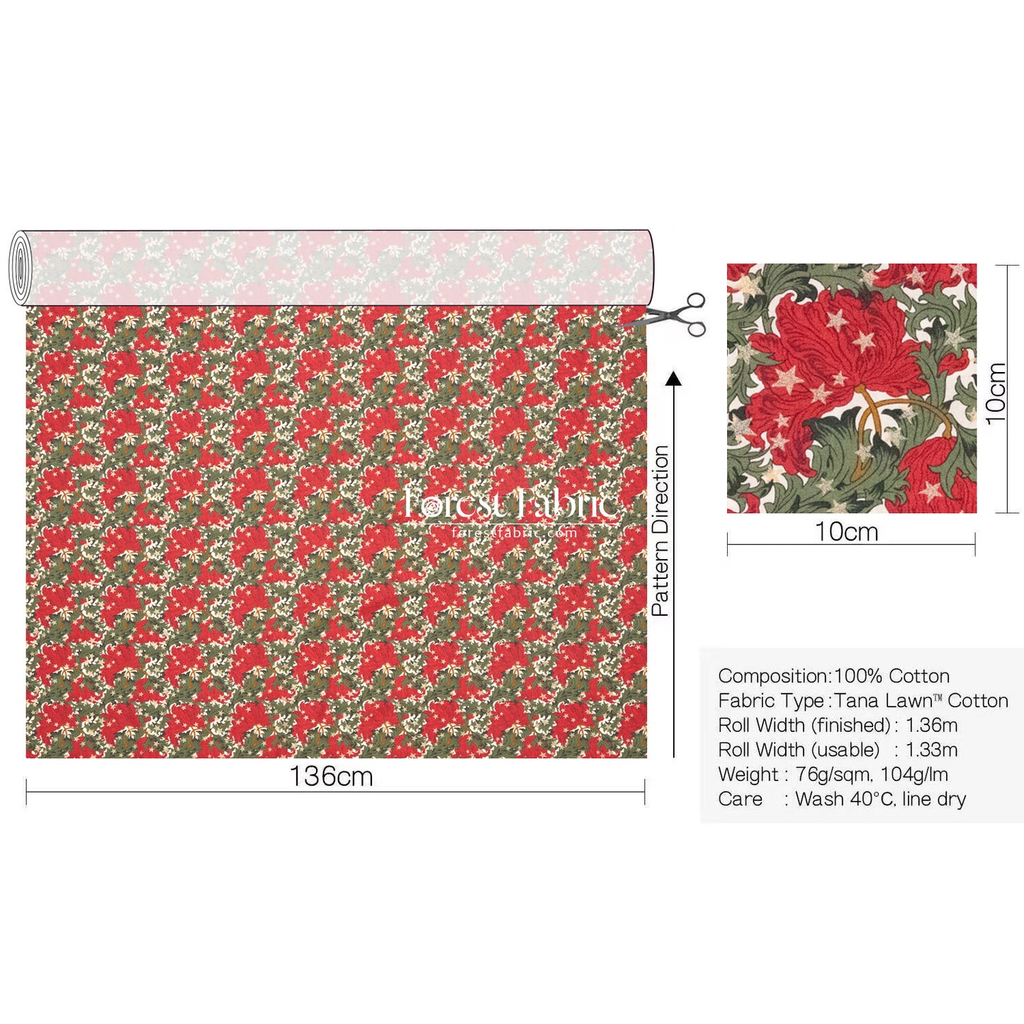 Liberty of London (Cotton Tana Lawn Fabric) - Merry Reverie