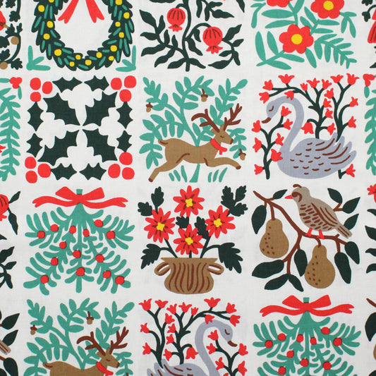 cotton - Holiday Tapestry Cream Large fabric