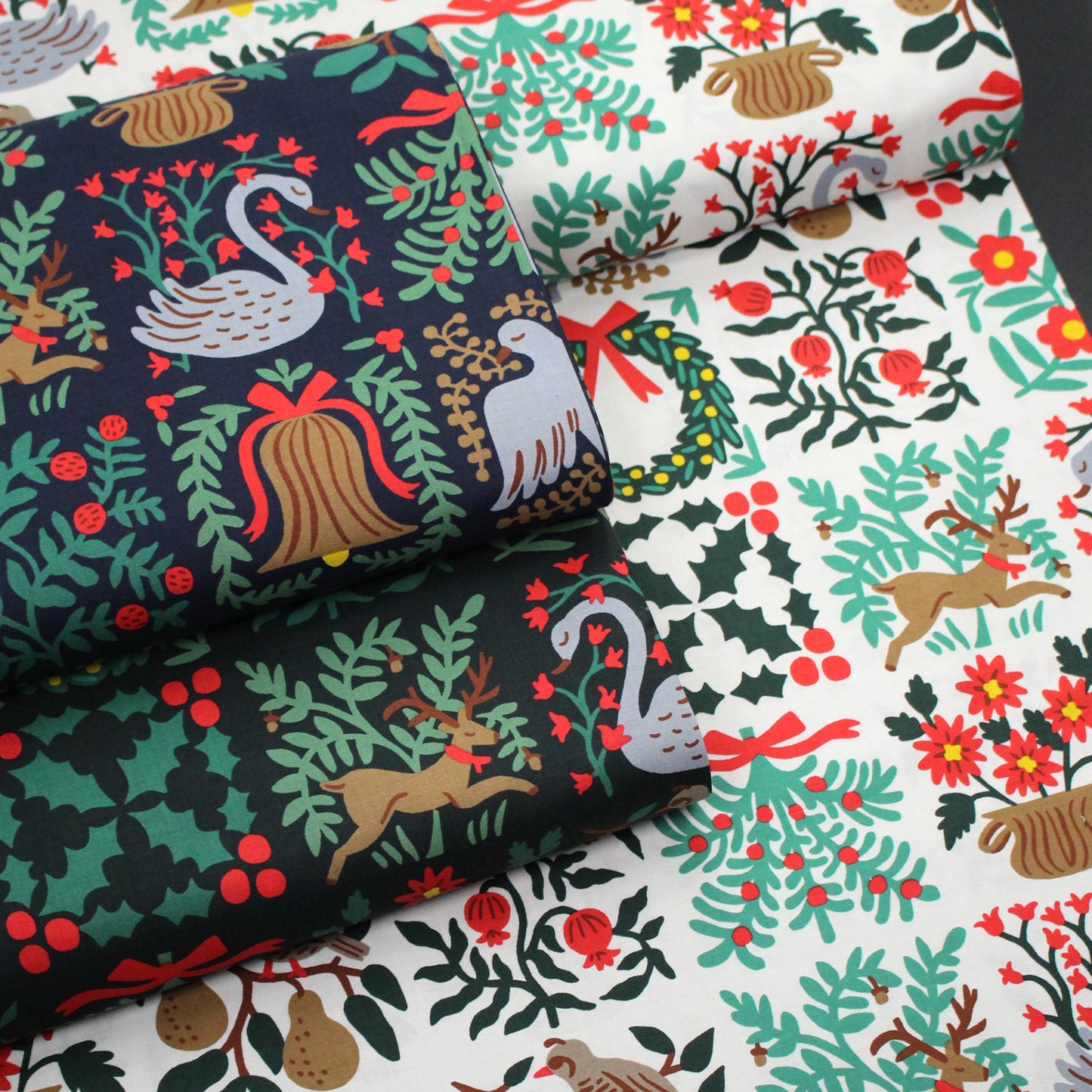 cotton - Holiday Tapestry Cream Large fabric