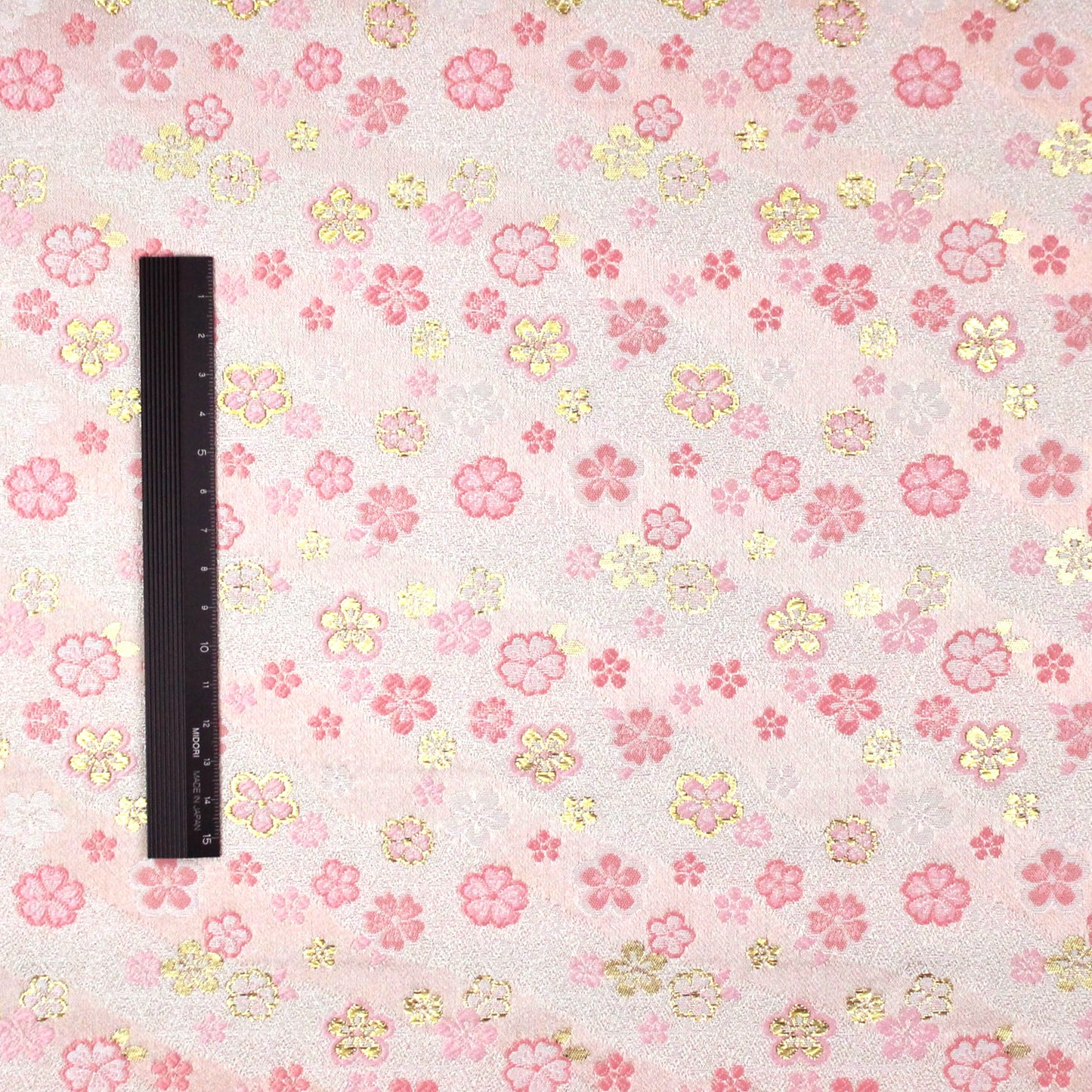 Gold Brocade - sakura fabric Pink