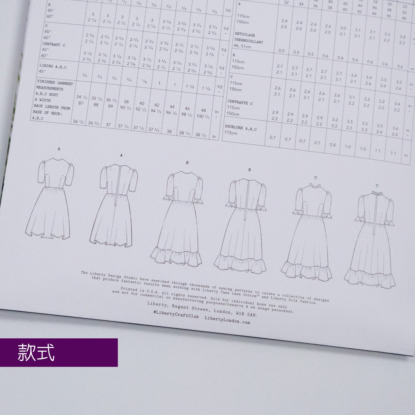 Alexa Frill Dress Ladies Set - Liberty Paper pattern