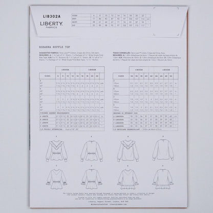 Rosanna Ruffle Top Ladies Set - Liberty Paper pattern