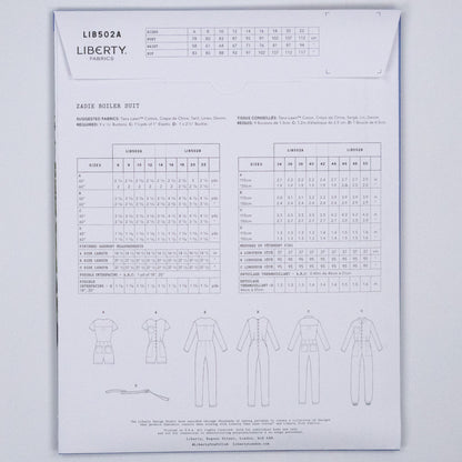 Zadie Boiler Suit Ladies Set - Liberty Paper pattern