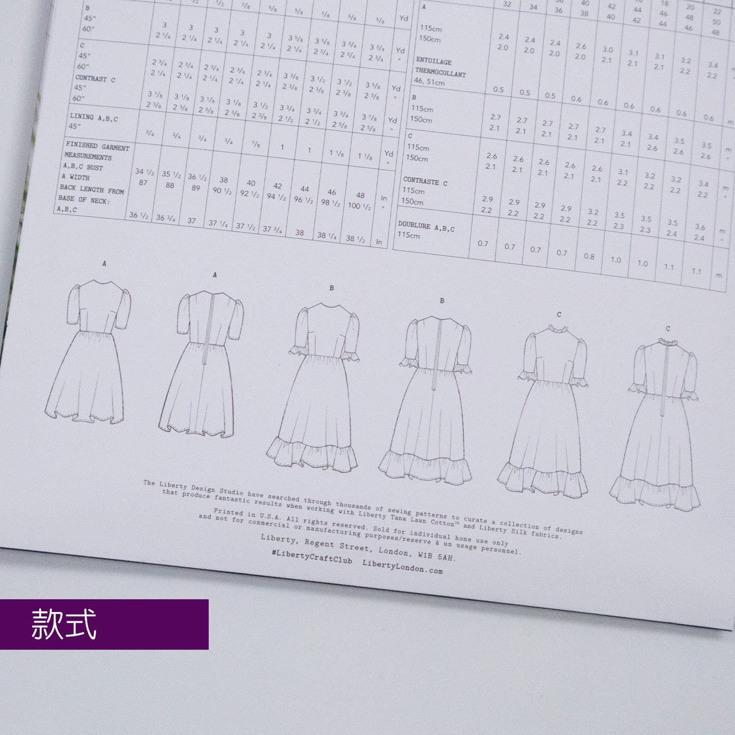 Alexa Frill Dress Ladies Set - Liberty Paper pattern - FO:REST Fabric 布恩堂Liberty fabrictana lawnjapanese fabricykk zipper