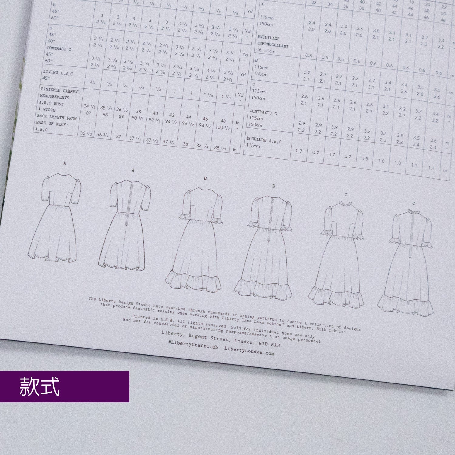 Alexa Frill Dress Ladies Set - Liberty Paper pattern - FO:REST Fabric 布恩堂Liberty fabrictana lawnjapanese fabricykk zipper