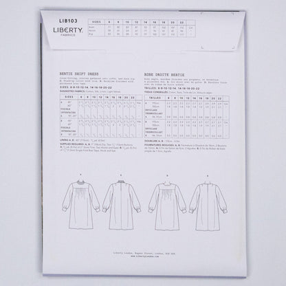 Bertie Shift Dress Ladies Set - Liberty Paper pattern - FO:REST Fabric 布恩堂Liberty fabrictana lawnjapanese fabricykk zipper