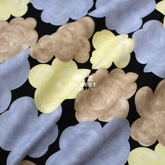 Canvas - Candy Flower Fabric Black