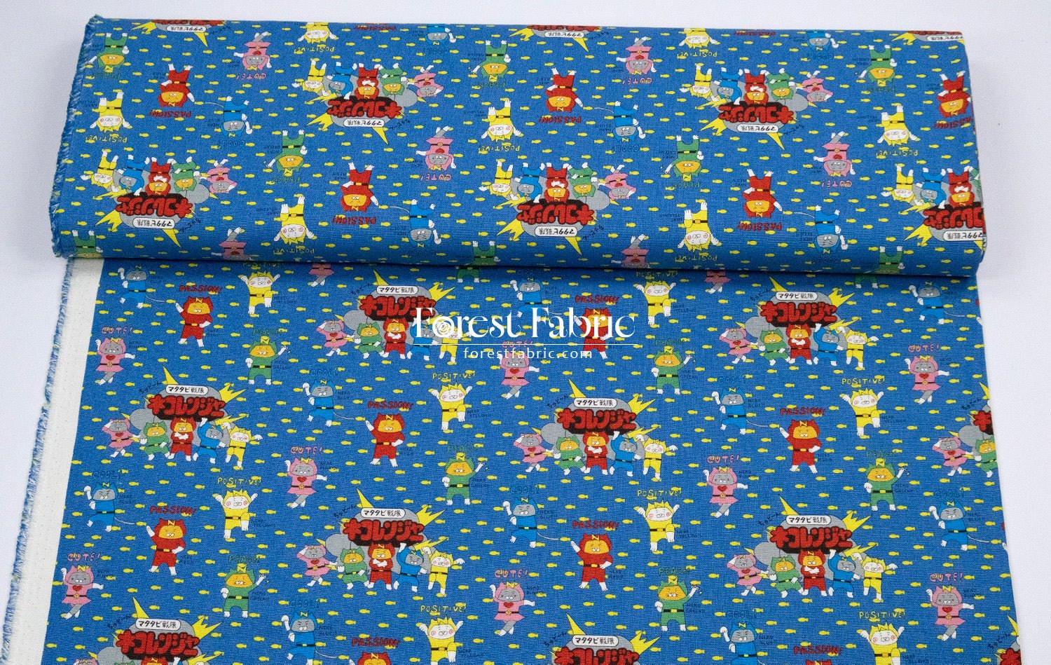 Canvas - Chonky Neko Warriors fabric - FO:REST Fabric 布恩堂Liberty fabrictana lawnjapanese fabricykk zipper