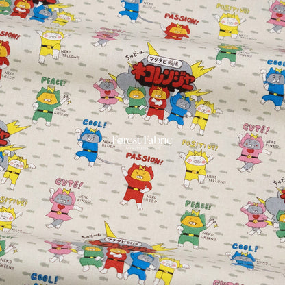 Canvas - Chonky Neko Warriors fabric - FO:REST Fabric 布恩堂Liberty fabrictana lawnjapanese fabricykk zipper
