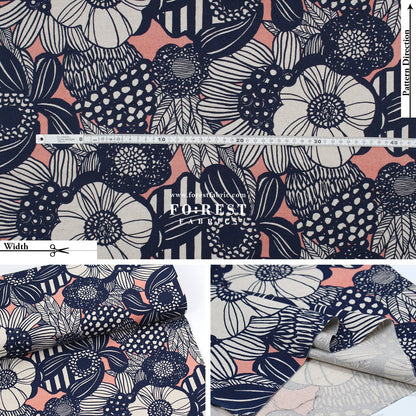 Canvas - Flower fabric Pink - FO:REST Fabric 布恩堂Liberty fabrictana lawnjapanese fabricykk zipper