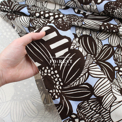 Canvas - Flower fabric PurpleBlue - FO:REST Fabric 布恩堂Liberty fabrictana lawnjapanese fabricykk zipper