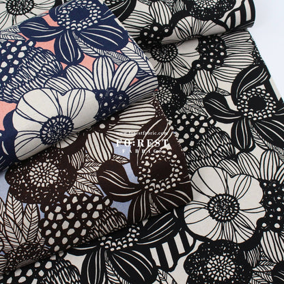 Canvas - Flower fabric PurpleBlue - FO:REST Fabric 布恩堂Liberty fabrictana lawnjapanese fabricykk zipper
