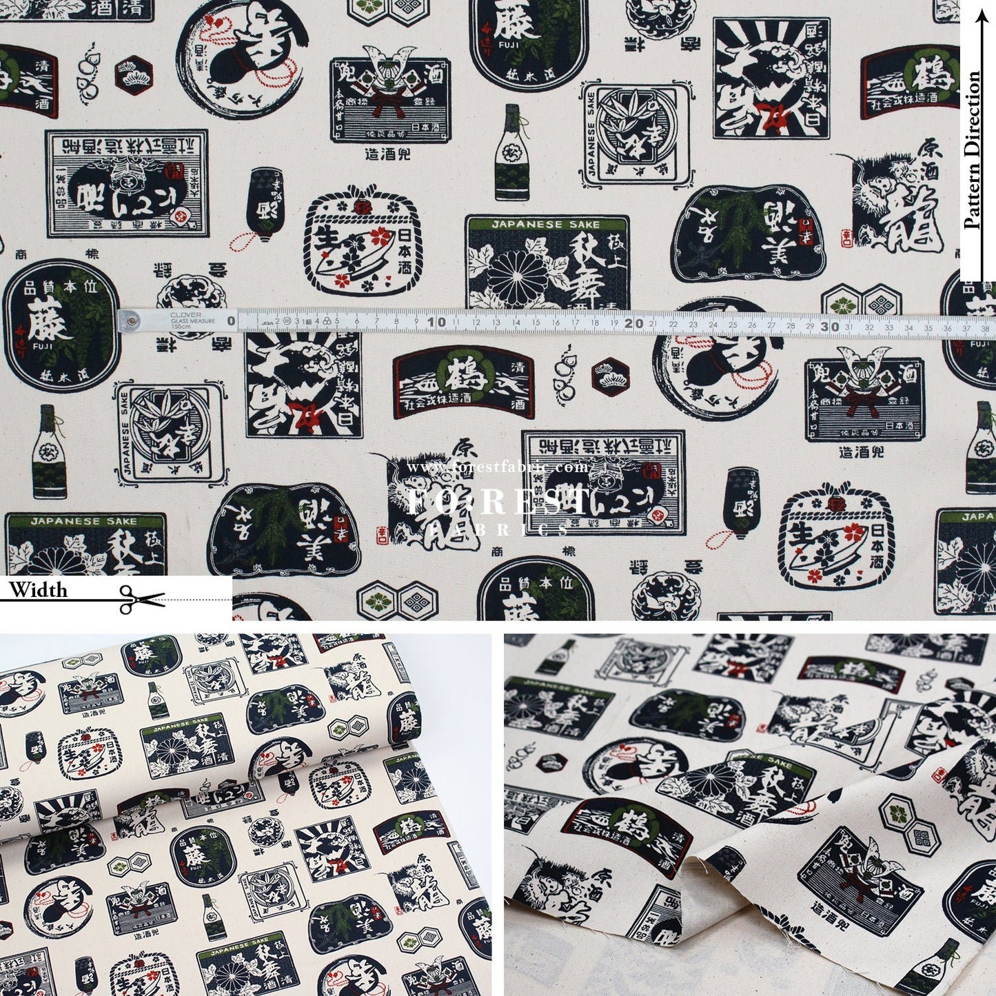 Canvas - Japanese Sake fabric - FO:REST Fabric 布恩堂Liberty fabrictana lawnjapanese fabricykk zipper