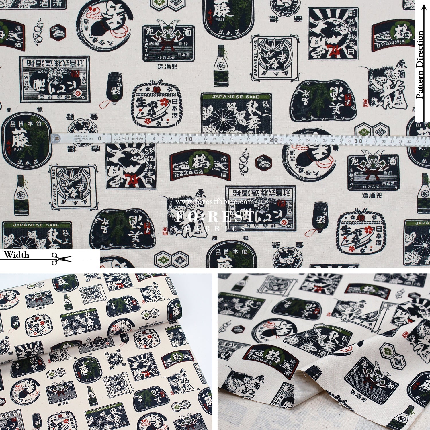 Canvas - Japanese Sake fabric - FO:REST Fabric 布恩堂Liberty fabrictana lawnjapanese fabricykk zipper