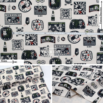 Canvas - Japanese Sake fabric - FO:REST Fabric 布恩堂Liberty fabrictana lawnjapanese fabricykk zipper