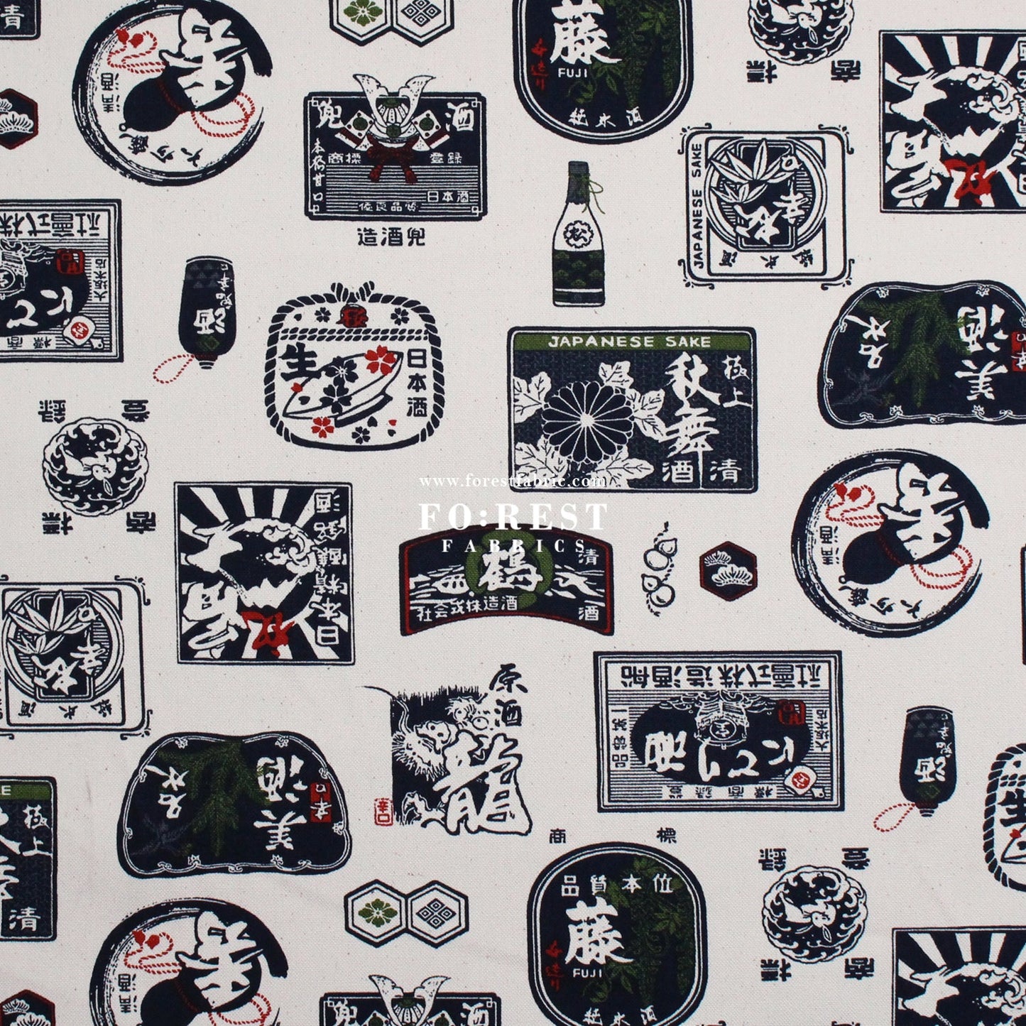 Canvas - Japanese Sake fabric - FO:REST Fabric 布恩堂Liberty fabrictana lawnjapanese fabricykk zipper