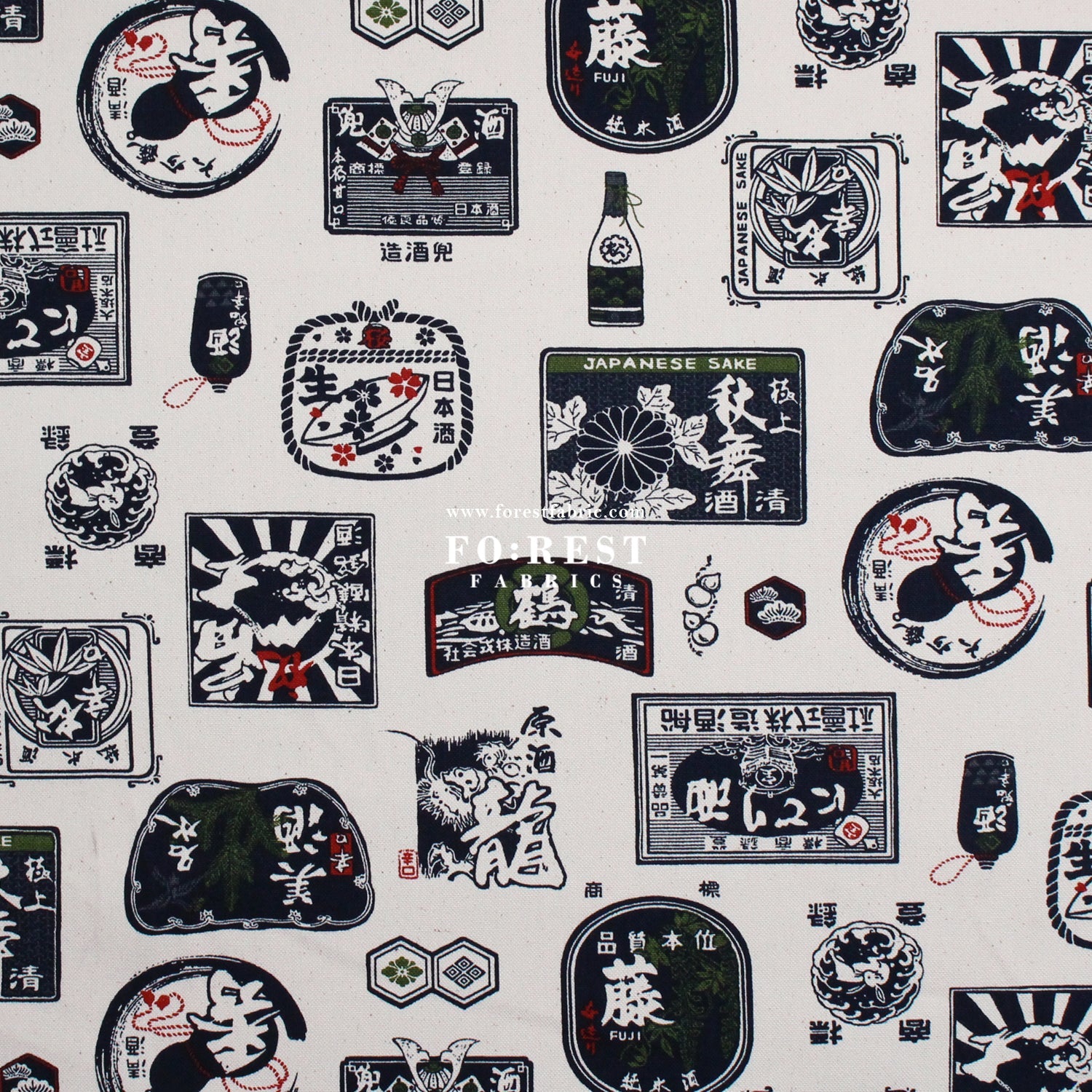 Canvas - Japanese Sake fabric - FO:REST Fabric 布恩堂Liberty fabrictana lawnjapanese fabricykk zipper