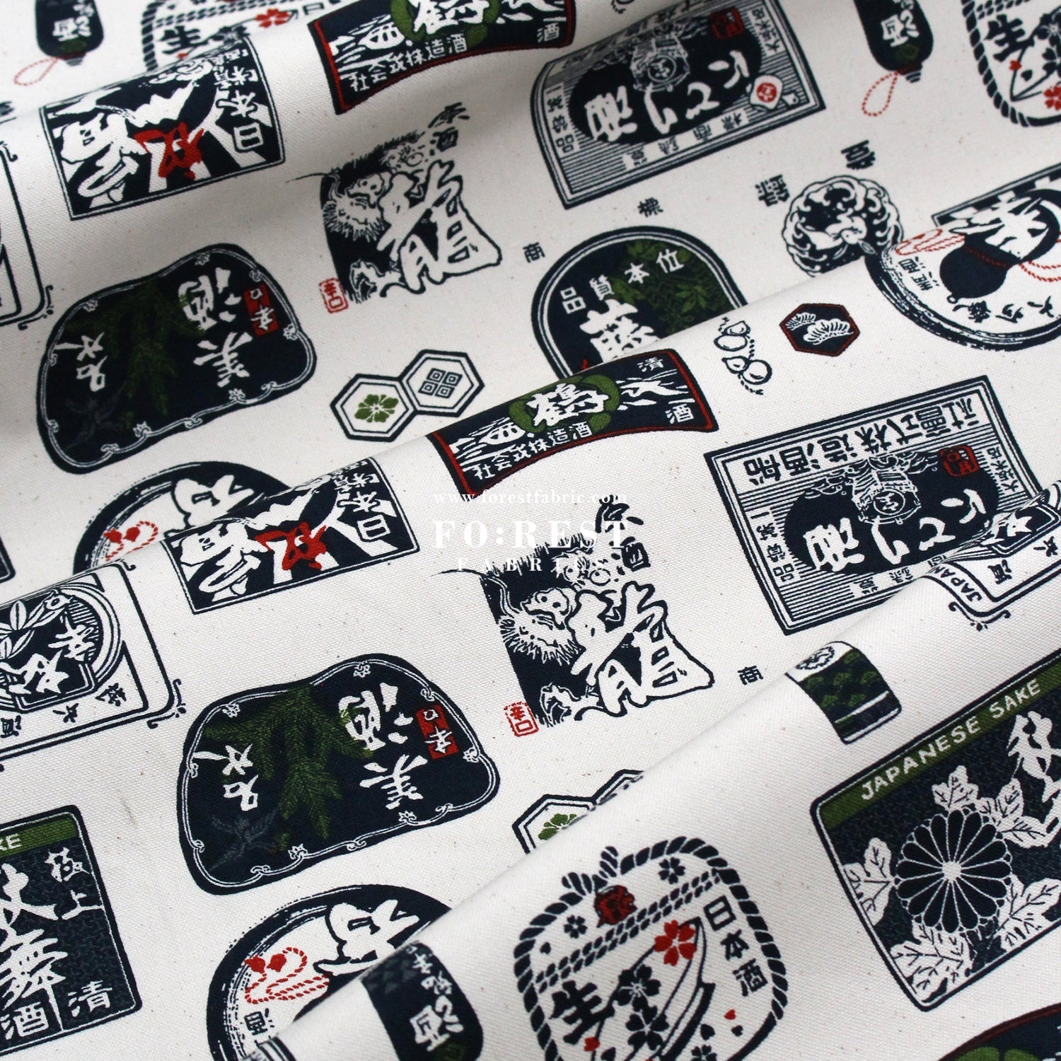 Canvas - Japanese Sake fabric - FO:REST Fabric 布恩堂Liberty fabrictana lawnjapanese fabricykk zipper