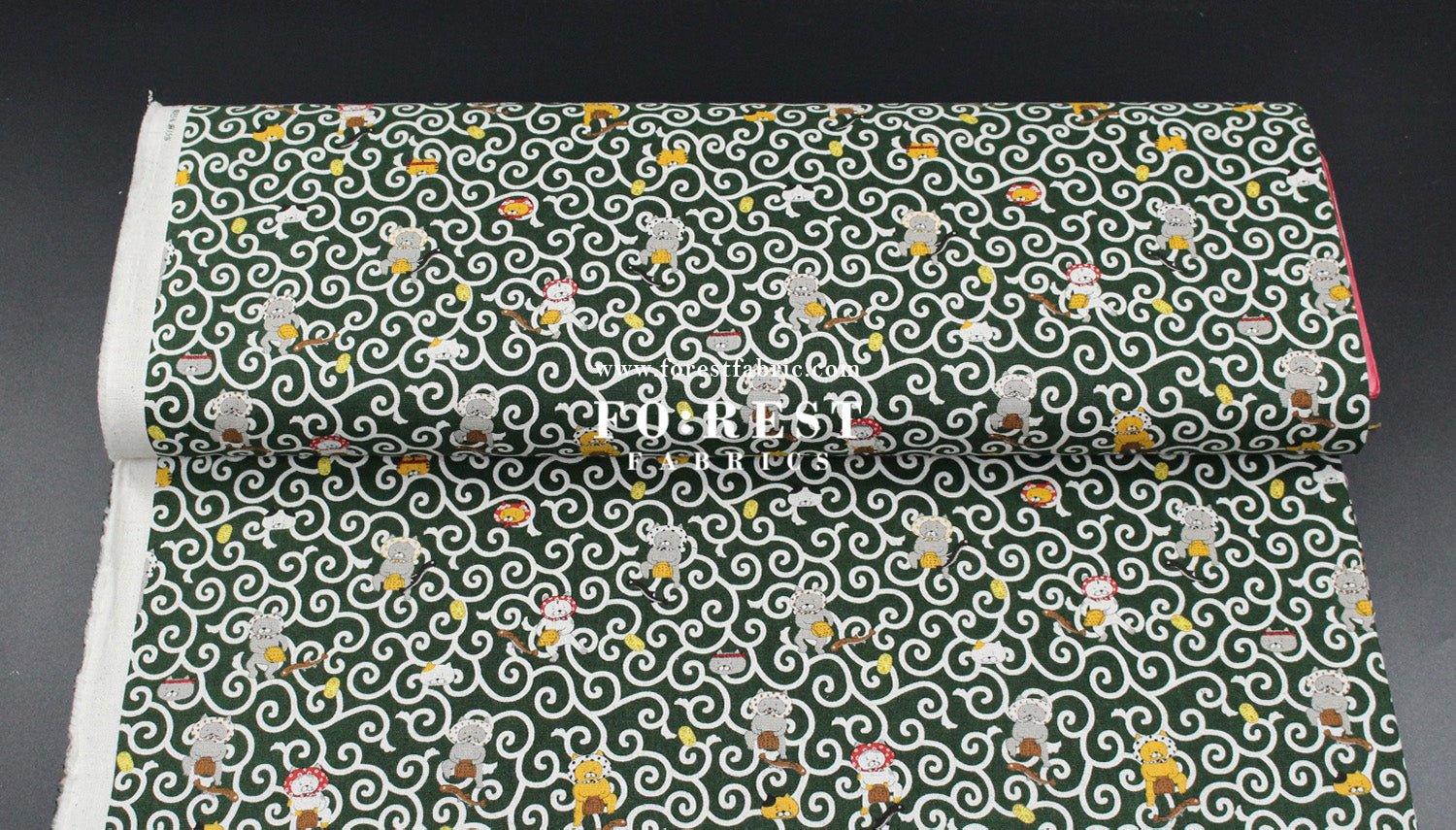 Canvas - Karakusa Cats fabric - FO:REST Fabric 布恩堂Liberty fabrictana lawnjapanese fabricykk zipper
