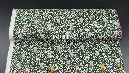 Canvas - Karakusa Cats fabric - FO:REST Fabric 布恩堂Liberty fabrictana lawnjapanese fabricykk zipper