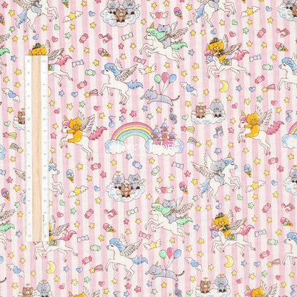 Canvas - Kittens & Unicorns fabric - FO:REST Fabric 布恩堂Liberty fabrictana lawnjapanese fabricykk zipper