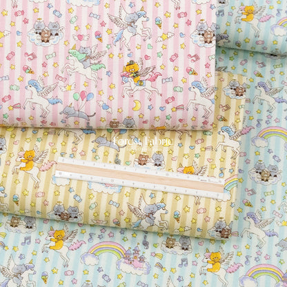 Canvas - Kittens & Unicorns fabric - FO:REST Fabric 布恩堂Liberty fabrictana lawnjapanese fabricykk zipper