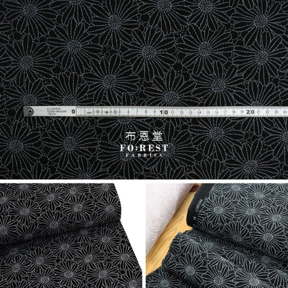 Canvas - Lacquer print flowers fabric Black - FO:REST Fabric 布恩堂Liberty fabrictana lawnjapanese fabricykk zipper