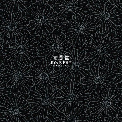 Canvas - Lacquer print flowers fabric Black - FO:REST Fabric 布恩堂Liberty fabrictana lawnjapanese fabricykk zipper