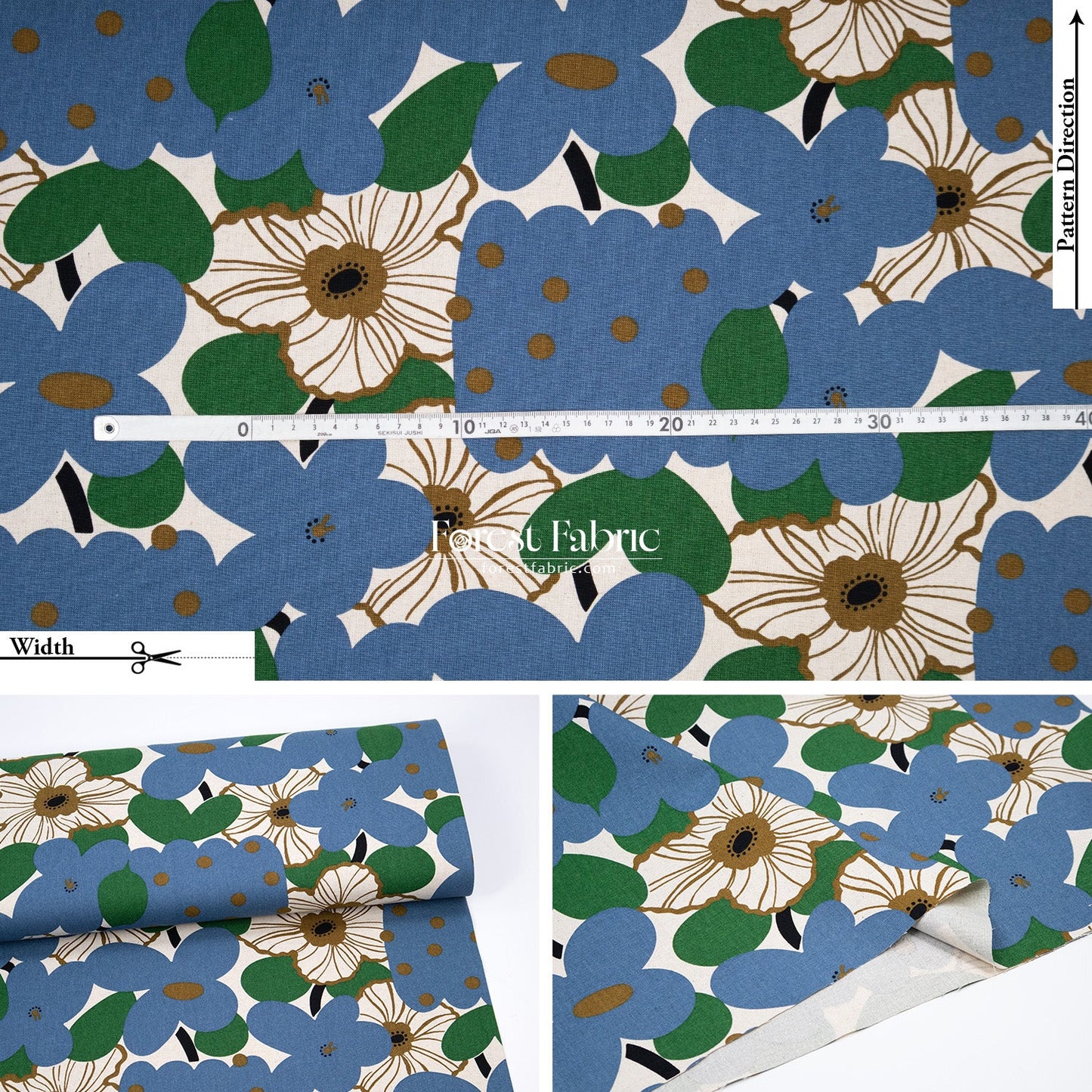 Canvas - Marche flower fabric - FO:REST Fabric 布恩堂Liberty fabrictana lawnjapanese fabricykk zipper