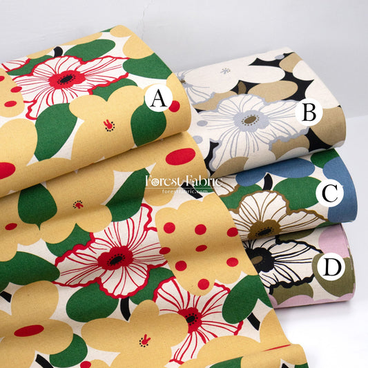 Canvas - Marche flower fabric - FO:REST Fabric 布恩堂Liberty fabrictana lawnjapanese fabricykk zipper