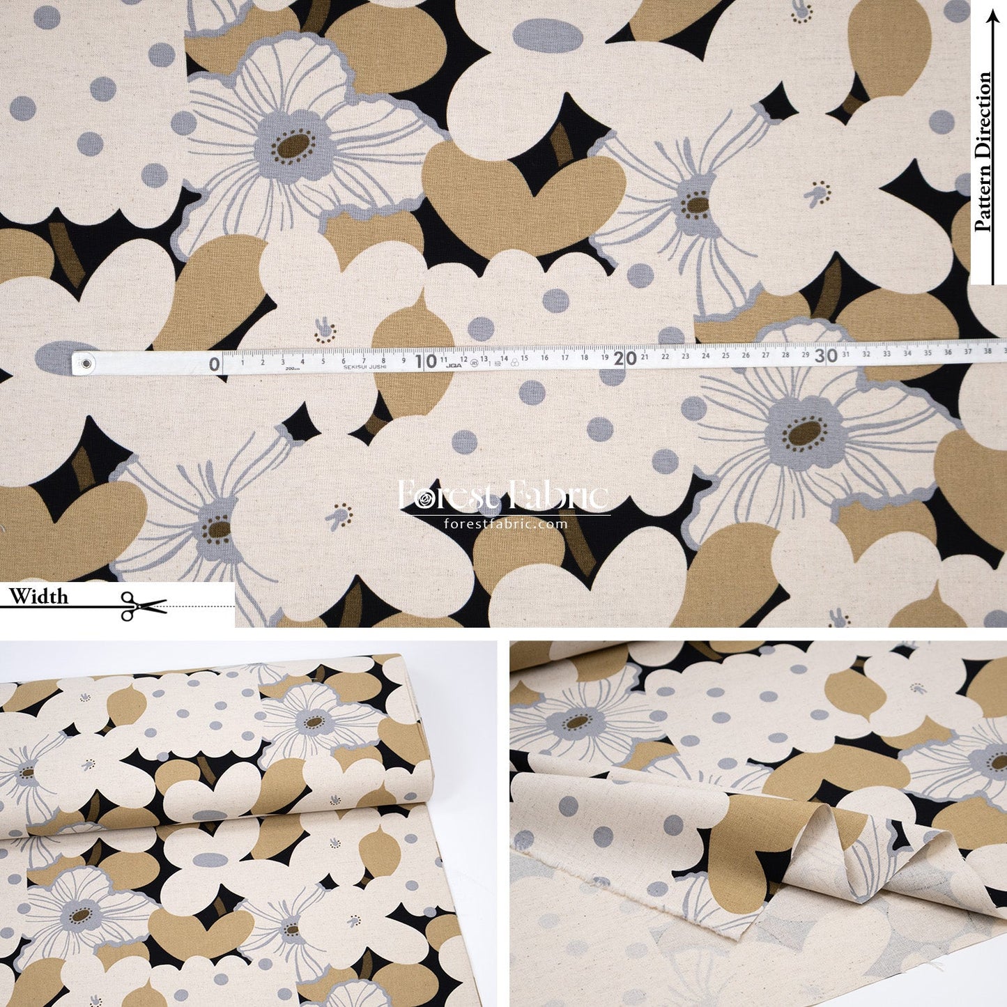 Canvas - Marche flower fabric - FO:REST Fabric 布恩堂Liberty fabrictana lawnjapanese fabricykk zipper