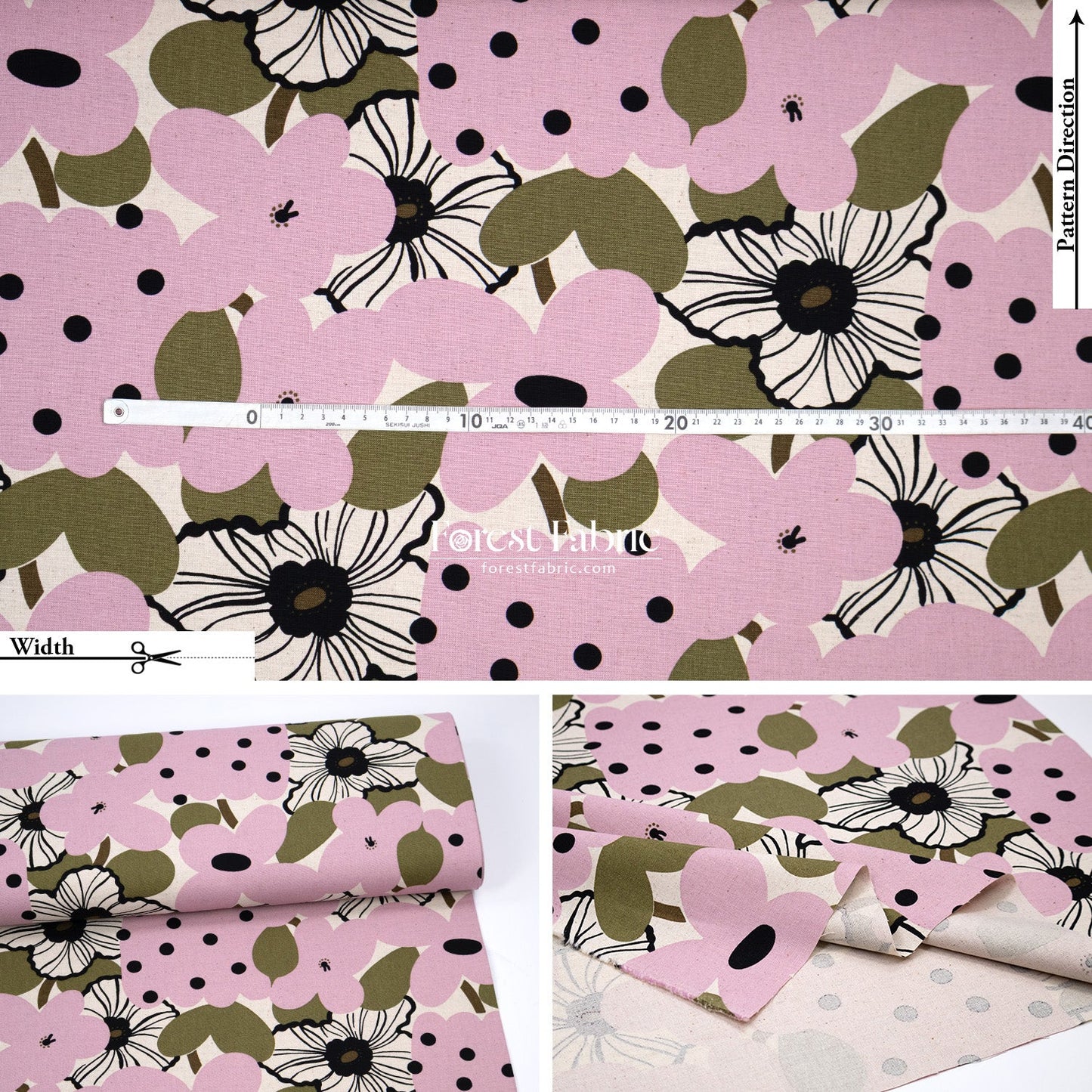 Canvas - Marche flower fabric - FO:REST Fabric 布恩堂Liberty fabrictana lawnjapanese fabricykk zipper