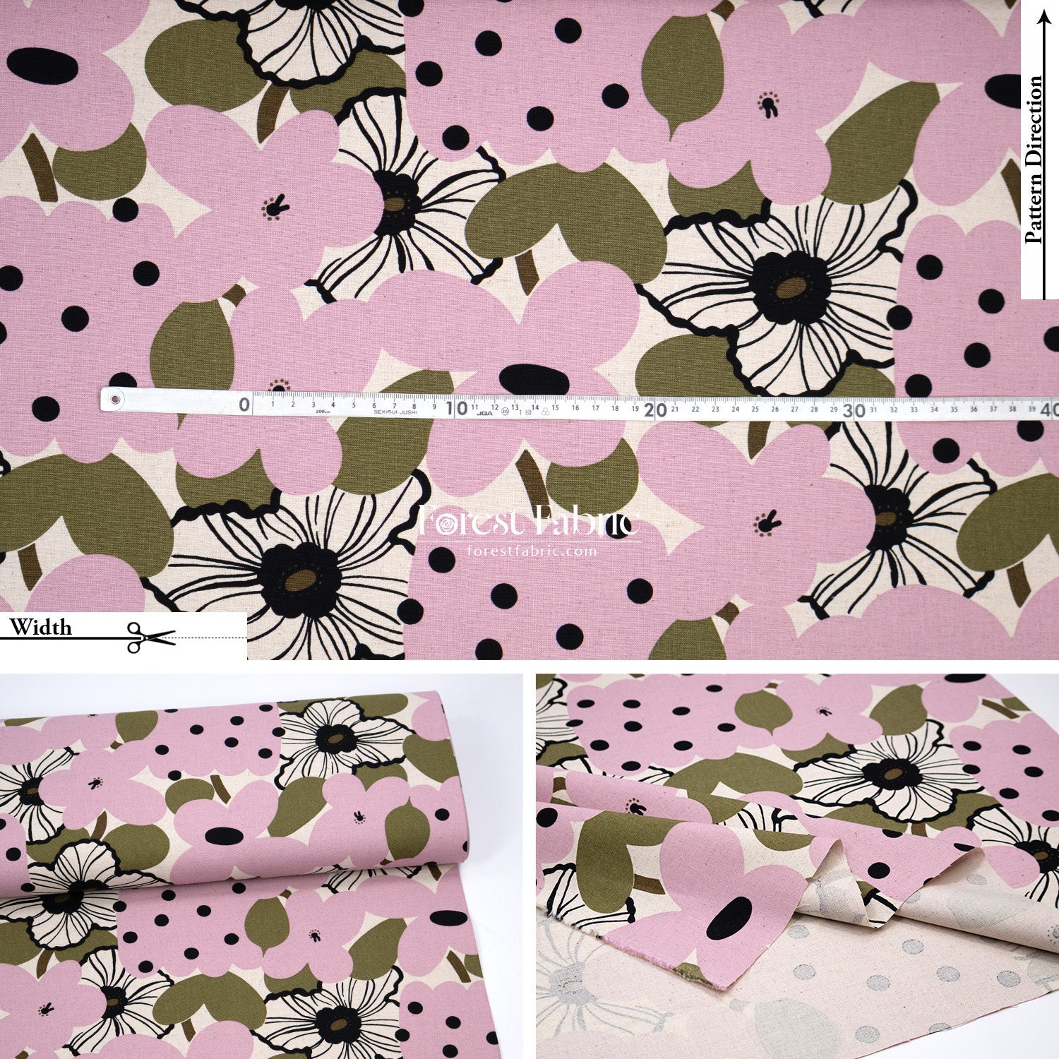 Canvas - Marche flower fabric - FO:REST Fabric 布恩堂Liberty fabrictana lawnjapanese fabricykk zipper