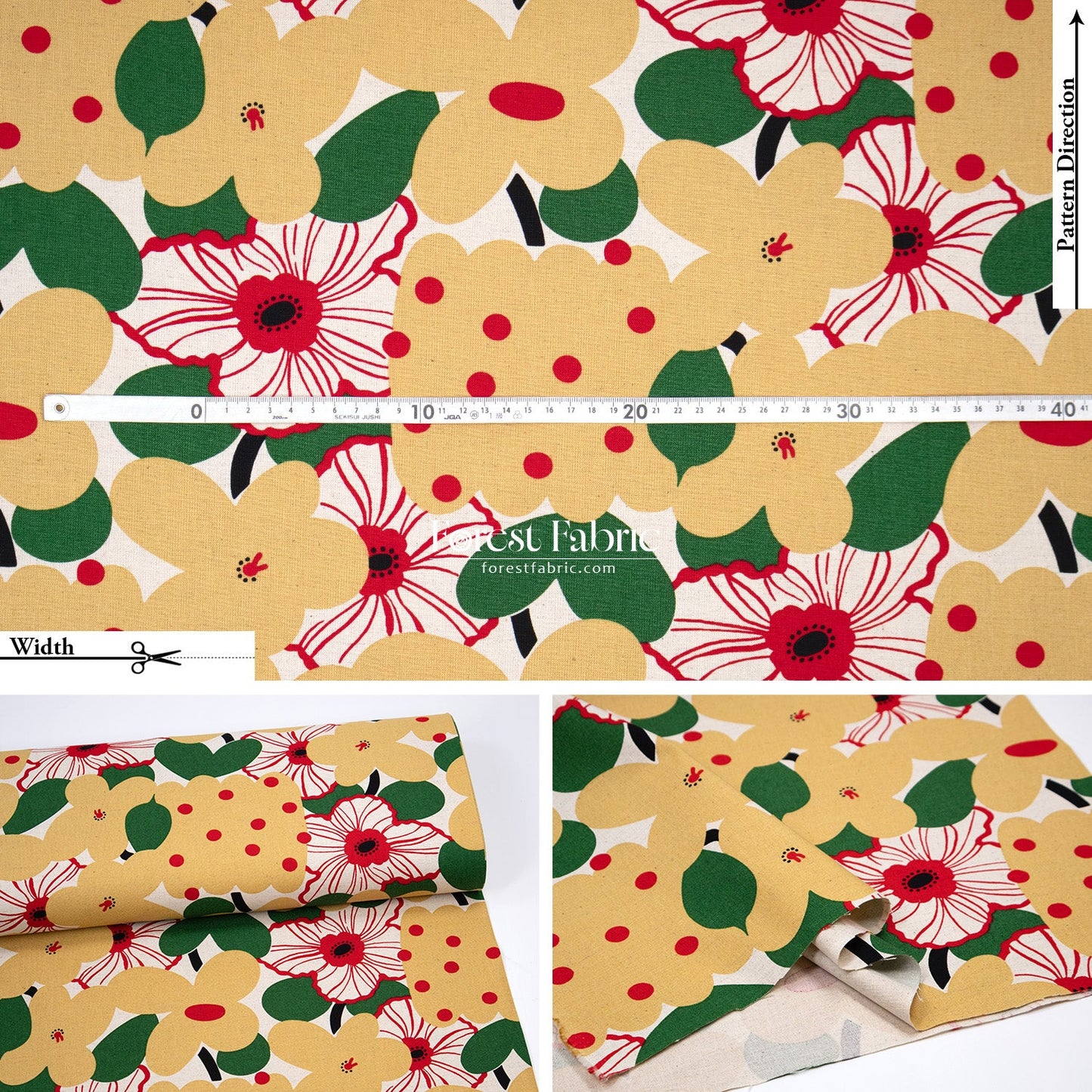 Canvas - Marche flower fabric - FO:REST Fabric 布恩堂Liberty fabrictana lawnjapanese fabricykk zipper