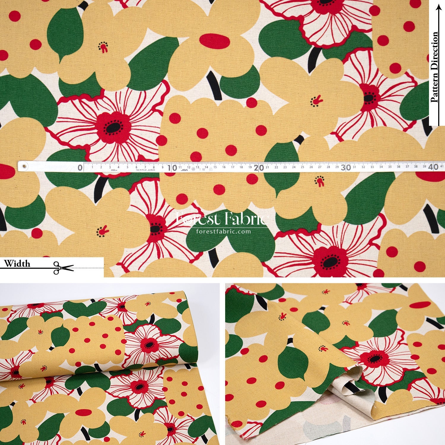 Canvas - Marche flower fabric - FO:REST Fabric 布恩堂Liberty fabrictana lawnjapanese fabricykk zipper